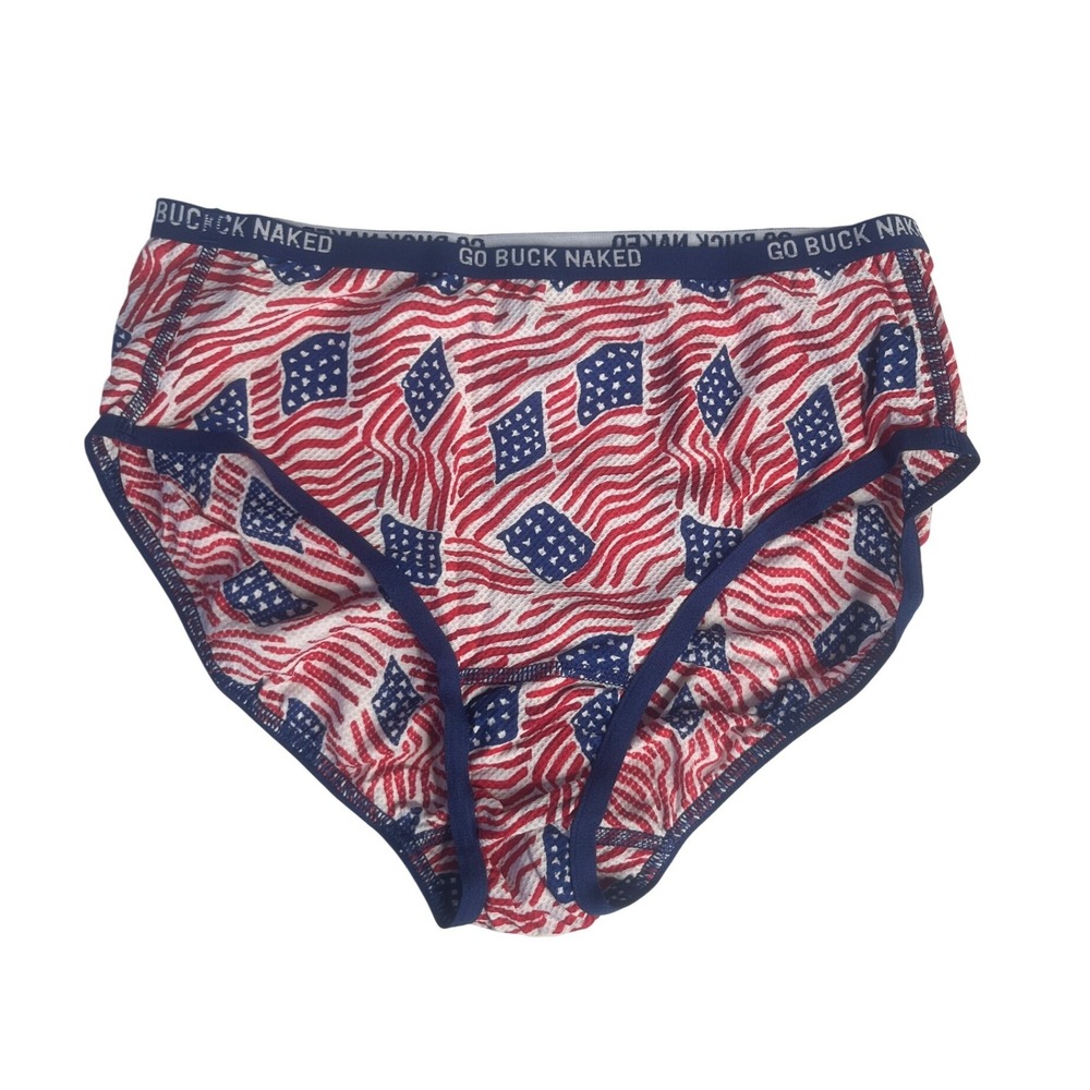 Duluth Trading Co Women Buck Naked Brief Underwear Small American Flag Print